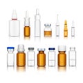 Ampoules and medical bottles set