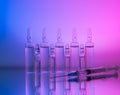 ampoules with syrenge Royalty Free Stock Photo