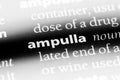 Ampulla word in a dictionary. ampulla concept.