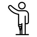 Amputated leg icon, outline style