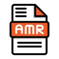 Amr file icon. flat audio file, icons format symbols. Vector illustration. can be used for website interfaces, mobile applications Royalty Free Stock Photo