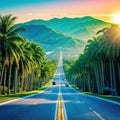 Amrican miami road trip with Adventure travel vacation Graphic Art