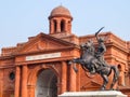 View of statue in front of Pandit Moti Lal Nehru Municipal Library in Amritsar