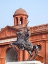 View of statue in front of Pandit Moti Lal Nehru Municipal Library in Amritsar