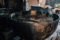 Amritsar, India - Cooks preparing food portion for pilgrims. The Kitchen at Golden Temple Feeds up to 100,000 People a Day for Royalty Free Stock Photo