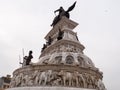 AMRITSAR, INDIA - MARCH 18, 2019: low angle view of the statue of maharaja ranjit singh in amritsar