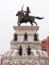 AMRITSAR, INDIA - MARCH 18, 2019: side view of the statue of maharaja ranjit singh in amritsar