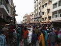 AMRITSAR, INDIA: Crowd of visitors On the street with newly built architecture on a way to Harmandir Sahib or