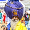 Sikh man visiting the Golden Temple in Amritsar, Punjab, India. Sikh pilgrims travel from all over India to pray at this holy site Royalty Free Stock Photo