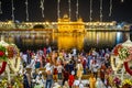 Sri Harmandir Sahib decorated with millions of flowers for Prakash Purab of Sri guru Granth sahib. Royalty Free Stock Photo