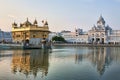Amritsar Sikh Golden temple at sunrise Royalty Free Stock Photo