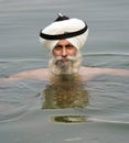 Amritsar - Sikh man bathing in sacred pool Royalty Free Stock Photo
