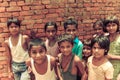 Amroha, Utter Pradesh, INDIA - 2011: Unidentified poor people living in slum Royalty Free Stock Photo