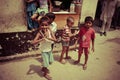 Amroha, Utter Pradesh, INDIA - 2011: Unidentified poor people living in slum Royalty Free Stock Photo