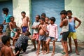 Amroha, Utter Pradesh, INDIA - 2011: Unidentified poor people living in slum Royalty Free Stock Photo