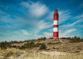 Amrum lighthouse in Amrum Dunes nature preserve in Germany