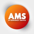 AMS - AfterMarket Service acronym, business concept background