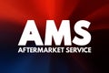 AMS - AfterMarket Service acronym, business concept background