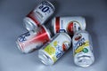 Amstel Radler cans, Non alcoholic beers, isolated
