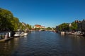 Amstel river in the center of Amsterdam in Holland