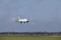 Amsterdam Airport Schiphol - Air Baltic Boeing 737 lands Royalty Free Stock Photo