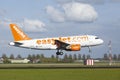 Amsterdam Airport Schiphol - Airbus A319 of EasyJet lands Royalty Free Stock Photo