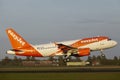 Amsterdam Airport Schiphol - Airbus A319 of EasyJet lands Royalty Free Stock Photo