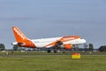 Amsterdam Airport Schiphol - Airbus A319-111 of easyJet lands Royalty Free Stock Photo