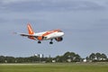 Amsterdam Airport Schiphol - Airbus A319-111 of easyJet lands Royalty Free Stock Photo