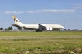 Amsterdam Airport Schiphol - Boeing 777-FFX of Etihad Cargo lands