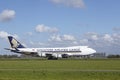 Amsterdam Airport Schiphol - Boeing 747 of Singapore Airlines Cargo lands