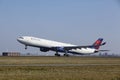 Amsterdam Airport Schiphol - Delta Air Lines Airbus A330 takes off