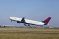 Amsterdam Airport Schiphol - Delta Air Lines Airbus A330 takes off