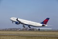 Amsterdam Airport Schiphol - Delta Air Lines Airbus A330 takes off