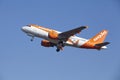 Amsterdam Airport Schiphol - EasyJet Airbus A319 takes off Royalty Free Stock Photo