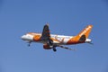 Amsterdam Airport Schiphol - EasyJet Airbus A319 takes off Royalty Free Stock Photo