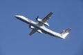 Amsterdam Airport Schiphol - Flybe Bombardier Dash 8 takes off Royalty Free Stock Photo