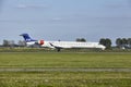 Amsterdam Airport Schiphol - Mitsubishi CRJ-900LR of SAS Cityjet lands