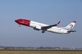 Amsterdam Airport Schiphol - Norwegian Airlines Boeing 737 takes off