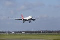 Amsterdam Airport Schiphol - Turkish Airlines Airbus A330 lands Royalty Free Stock Photo