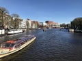 Amsterdam Amstel river Royalty Free Stock Photo
