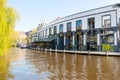 AMSTERDAM-APRIL 30: Holland Casino during the midday from the Singelgrachtkering Canal on April 30,2015, the Netherlands.