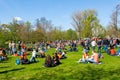 AMSTERDAM-APRIL 27: People in Vondelpark celebrate King's Day on April 27,2015, the Netherlands.