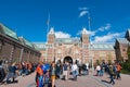 AMSTERDAM-APRIL 27: The Rijksmuseum during King's Day, crowd of people go to Museumplein on April 27, 2015.