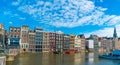 Amsterdam, August 5 2017: The backside of the houses of the Warm Royalty Free Stock Photo