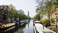 A canal in downtown Amsterdam, the Netherlands