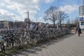 Amsterdam bike parking near the main train station