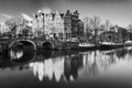 Amsterdam Brouwersgracht BW Royalty Free Stock Photo