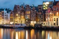 Amsterdam canal Amstel with dutch houses