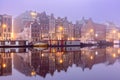 Amsterdam canal Amstel with dutch houses Royalty Free Stock Photo